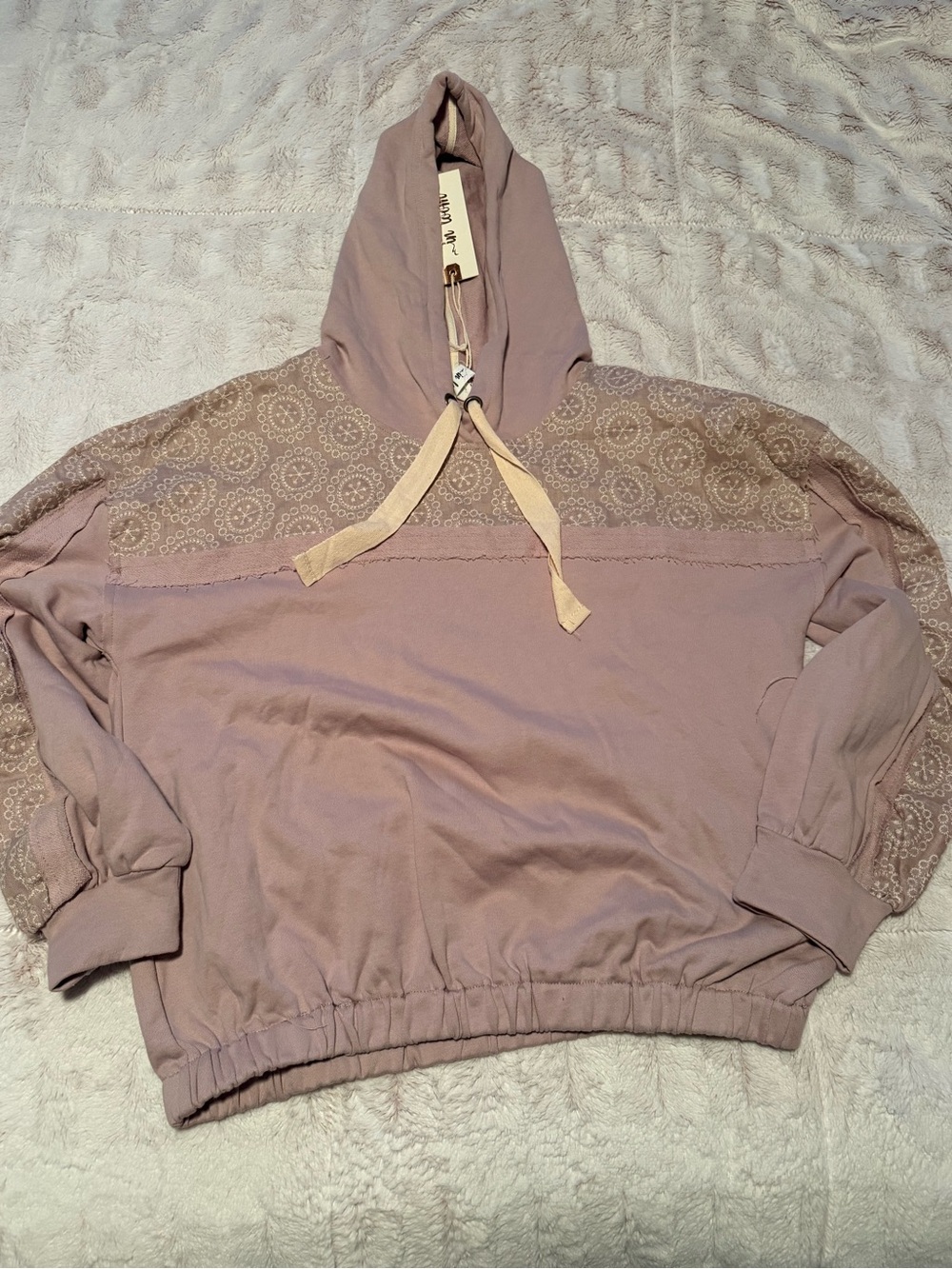 In Bloom Mauve Embroidered Hooded Pullover